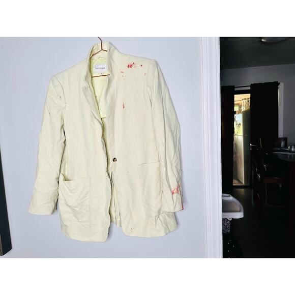 CLUB MONACO Light Green Slight A-Line Silhouette Single Button Closure Blazer 14 - Picture 3 of 10